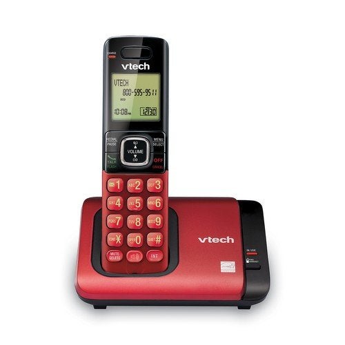 VTech CS6719-16 DECT 6.0 Phone with Caller ID/Call Waiting, 1 Cordless Handset, Red - Image 2