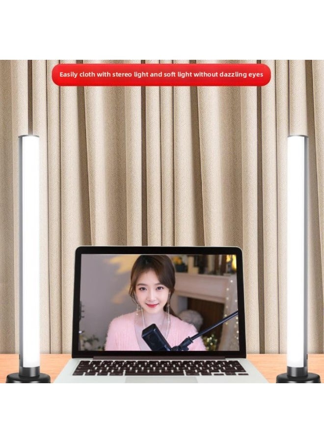 Generic - Live Light Filling Computer Anchor Desktop Dedicated Beauty Rejuvenation Studio Double Row LED Shaking Audio And Video Background-Specifications:[professional Model☆3500lm] Single Row Of 4 Bulbs (three-color Stepless Dimming) - Image 1