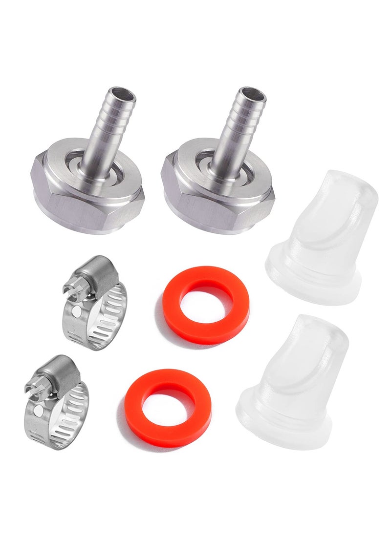 LitKiwi LitKiwi Stainless Steel 304 Beer Keg Coupler Fitting  Check Valve  Beer Washer GasketBeer Keg Coupler Accessories Kit for Sankey Couplers D Type Coupler Replacement2 Kits 
