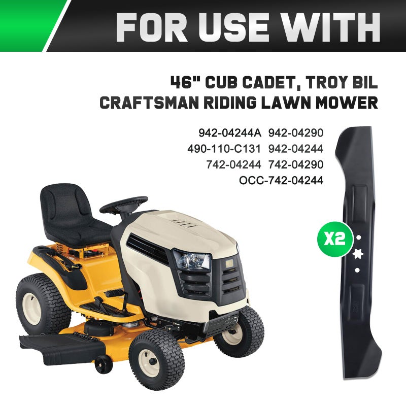 Grasscool 942-04244A Blades with 6-Star Mounting Pattern for Cub Cadet Enduro XT1-46 XT2-46 ZT1-46 LT46 LX46 46 inch Zero Turn Lawn Tractor Mower Replace 942-04290 High-Lift - Image 4