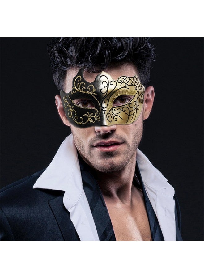 ONESWI Men Masquerade Mask Venetian Mask Greek Roman Mask Mardi Gras Mask Masquerade Mask for Men (Gold) - Image 4