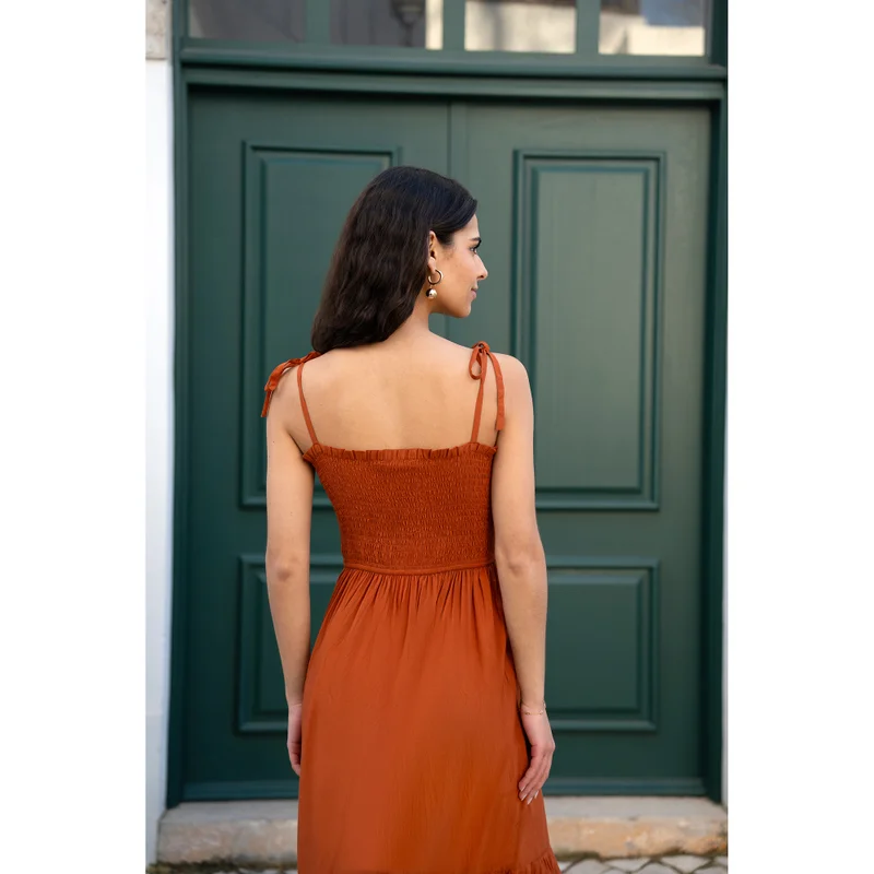 Yumi Smocked Bodice Midi Dress