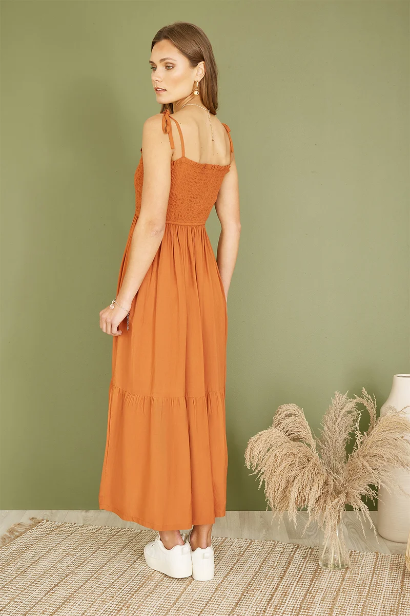 Yumi Smocked Bodice Midi Dress