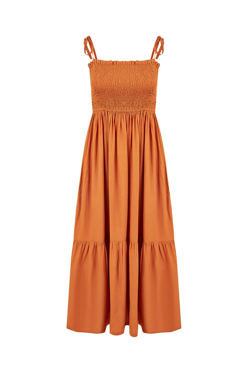 Yumi Smocked Bodice Midi Dress