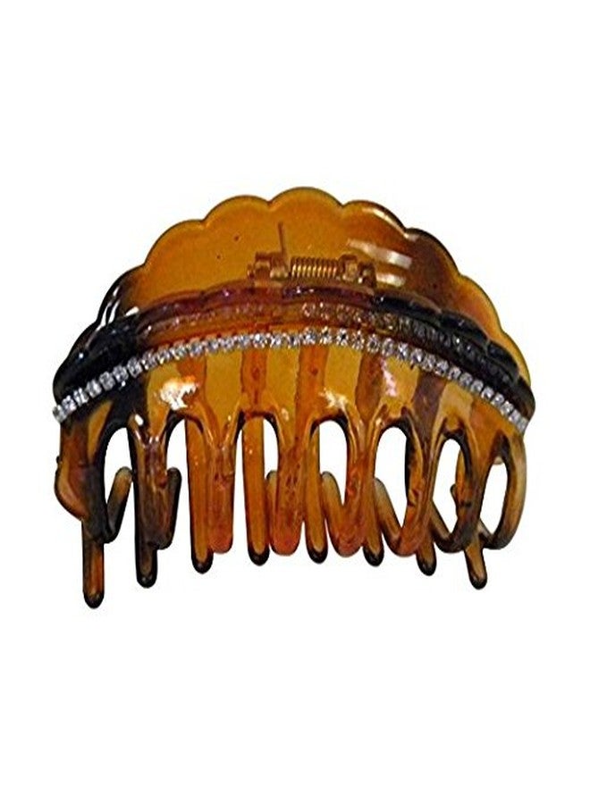 موتيك أكسيسوريز مشبك شعر كبير الحجم مزين بأحجار الراين - طقم من قطعتين - لون السلحفاة - Image 2