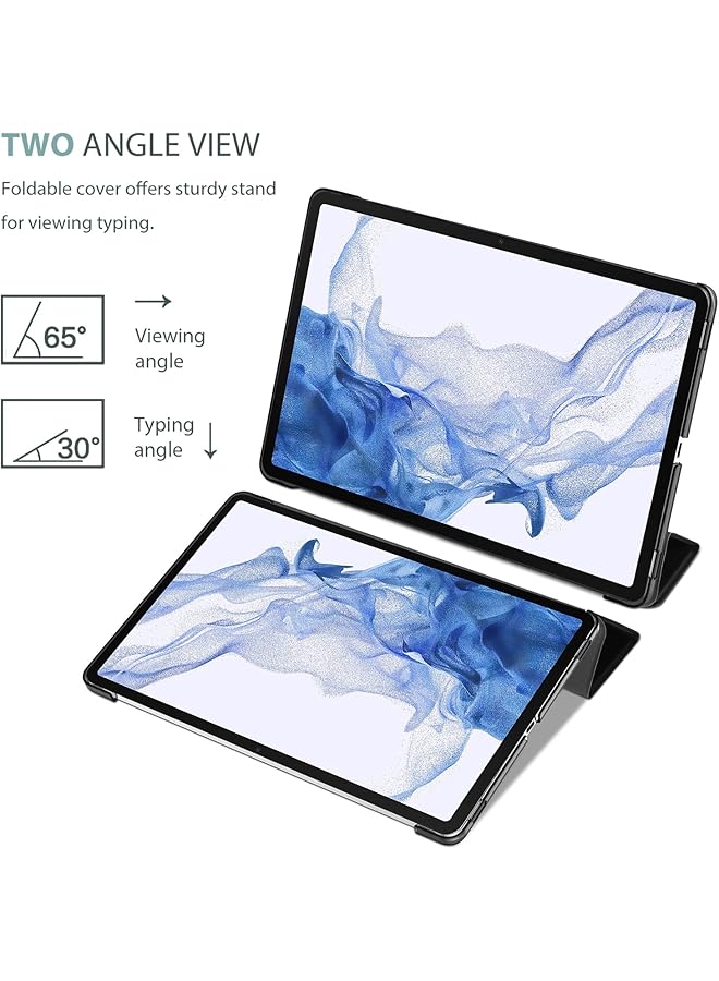 Procases For Galaxy Tab S8 Plus 2022 Tab S7 Fe 2021 Tab S7 Plus 2020 12.4 Inch Case Protective Slim Case Folio Hard Back Smart Cover For 12.4” Galaxy Tab S8+ S7 Fe S7+ -Black - Image 5