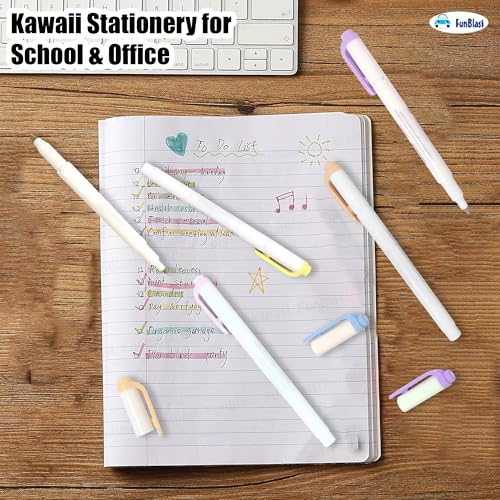 FunBlast Twin Tip Highlighters - 5 Pcs Aesthetic Highlighters Pastel, Highlighter for Book marking, Line Markers Pens, Kawaii Stationery for School & Office - Image 4