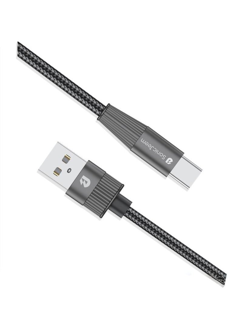 Sonic JEEM USB-TYEP-C Fast Charging Cable 120W, Fast Charging and Data Transfer Cable, Black, Length 1.20 meters - Designed for Android-iPhone-iPad-iPod (SJ101B) - Image 1