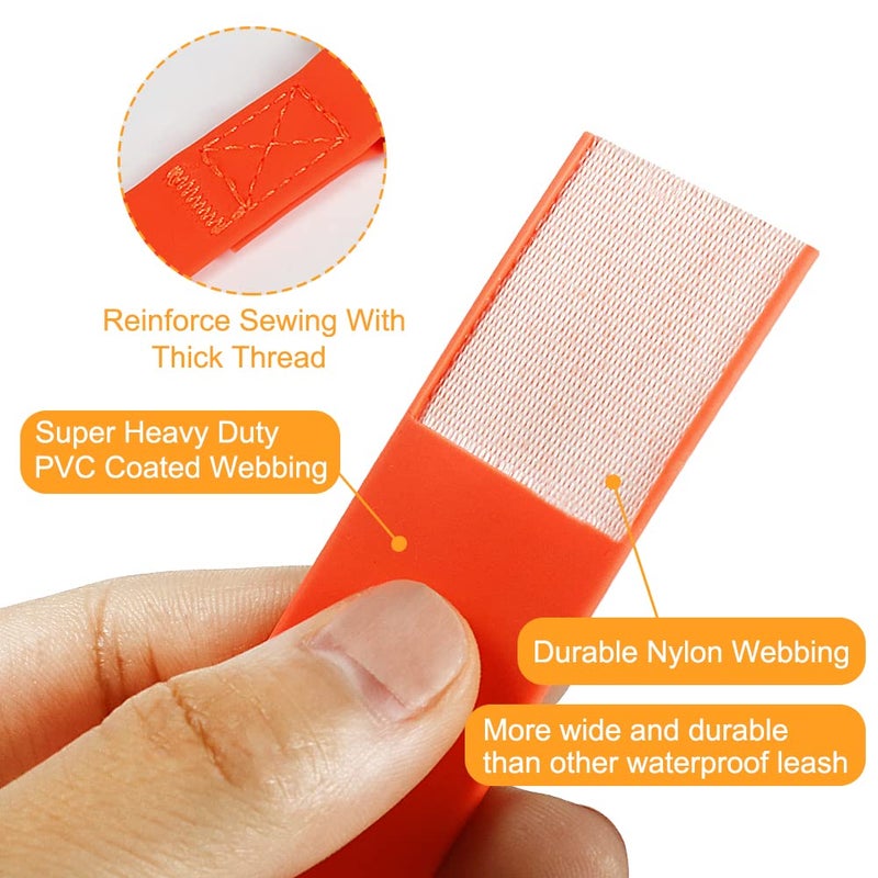 Vivifying Waterproof Long Dog Leash, 20ft Dog Training Leash for Outside, Durable PVC Long Line Lead with Padded Handle for Recall Training, Hiking, Swimming, Beach and Lake (Orange) - Image 3