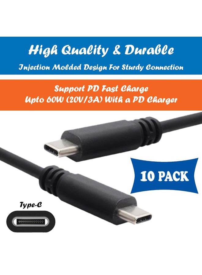 tekSonic USB C to USB C 60W Cable 3.3ft, [10 Pack] Bulk USB Type C Fast Charging Charger Cord Compatible with MacBook Pro, iPad Mini 6, iPad Air 4, iPad Pro 2020 2018, Galaxy S21 S20 Ultra Note 20 10 - Image 3