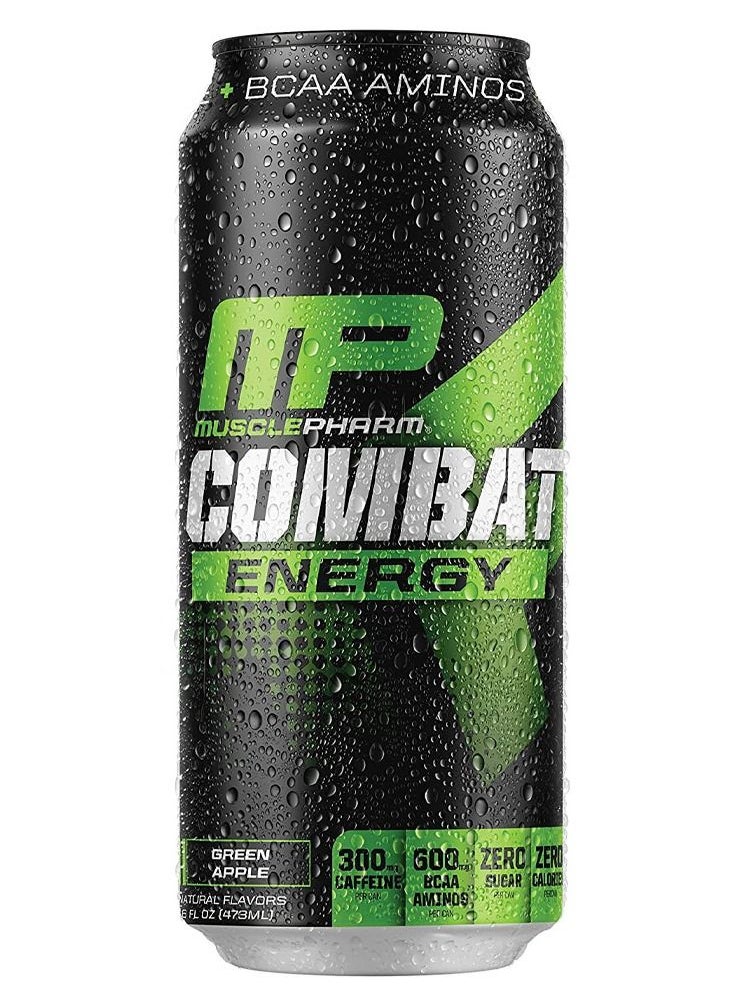 MusclePharm - MP Combat Energy Drink Green Apple 473ml Pack of 12 - Image 1