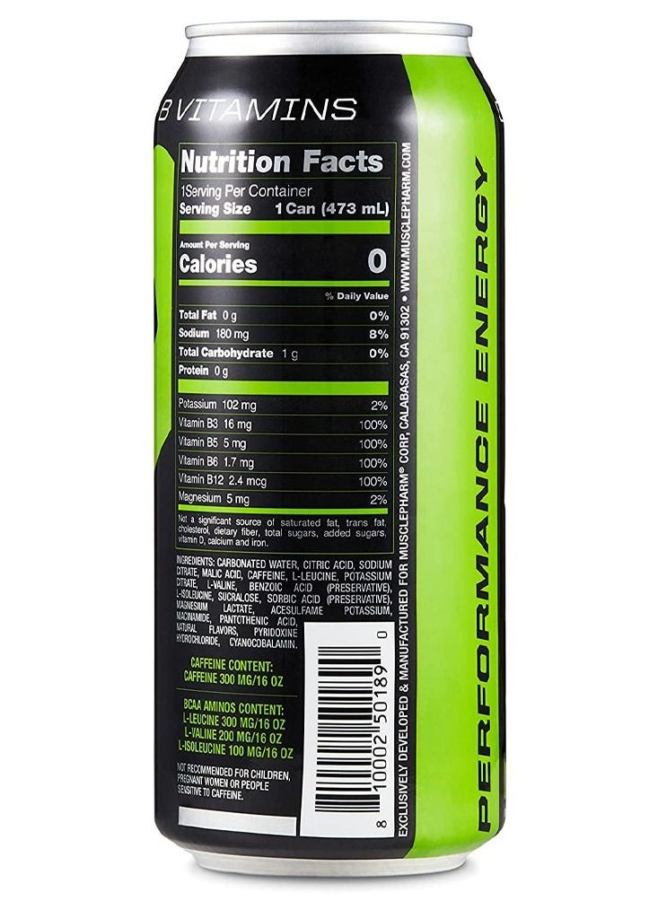 MusclePharm - MP Combat Energy Drink Green Apple 473ml Pack of 12 - Image 1