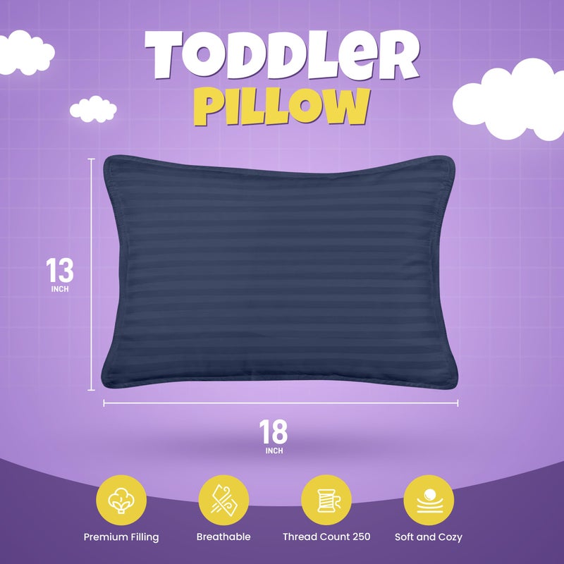 Utopia Bedding Toddler Pillow (Navy  2 Pack)  13x18 Pillows for Sleeping  Soft and Breathable Cotton Blend Shell  Small Kids Pillow Perfect for Toddler Bed and Travel (Intended for Age 2 and up) - Image 2