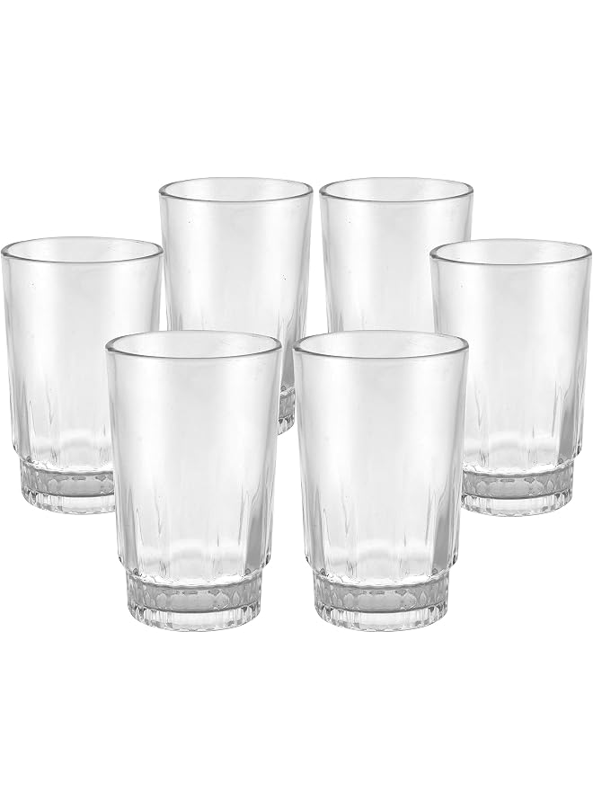 S-TOP 6piece Glass Tumbler 256ml, Multi-Colour, RF9818 - Image 1