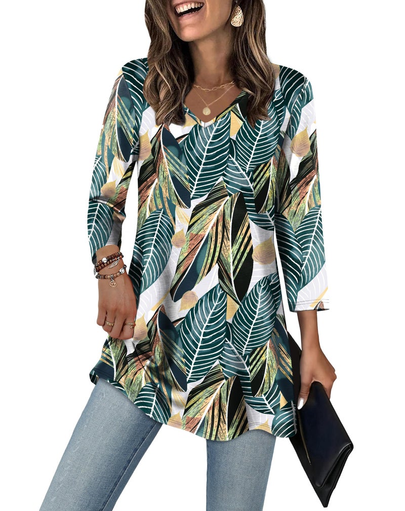 OFEEFAN Summer Outfits For Women Short Sleeve Tunic Blouse Women Tops Floral 16 2XL - Image 2