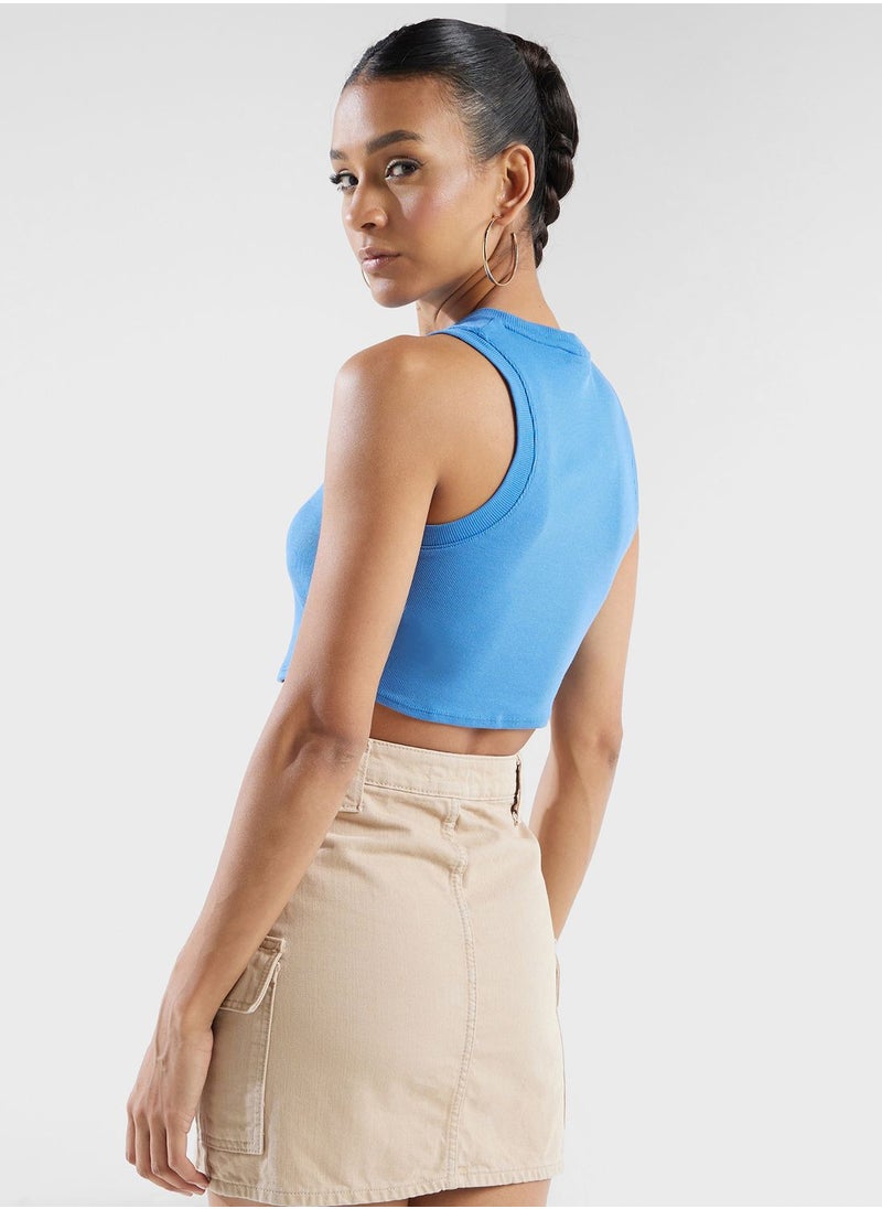 Nike - Nsw Essential Ribbed Cropped Tank - Image 1