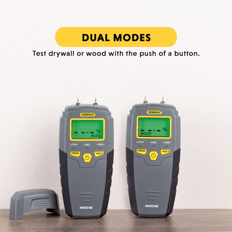 General Tools General Tools MMD4E Digital Moisture Meter, Water Leak Detector, Moisture Tester, Pin Type, Backlit LCD Display With Audible and Visual High-Medium-Low Moisture Content Alerts, Grays  - Image 3