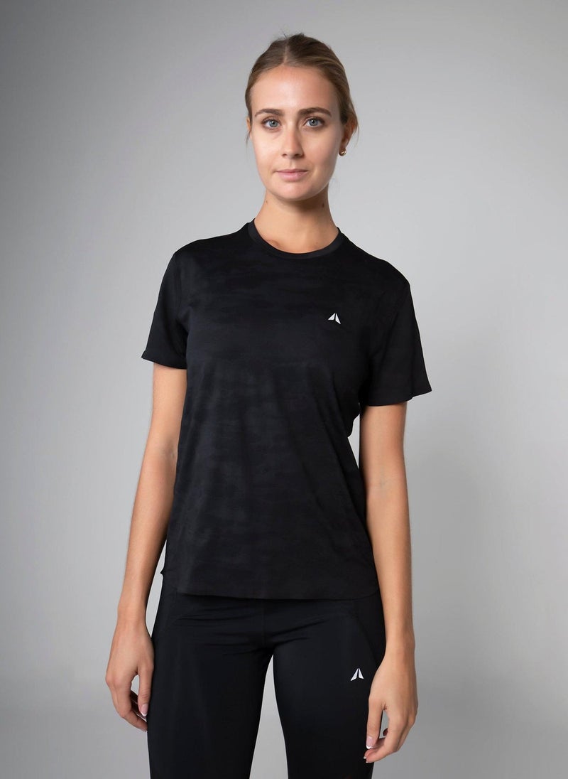 Aora Women’s Ultralight Performance T-Shirt – Featherlight Quick-Dry Gym Tee for High-Intensity Workouts & Everyday Comfort (Black) - Image 1