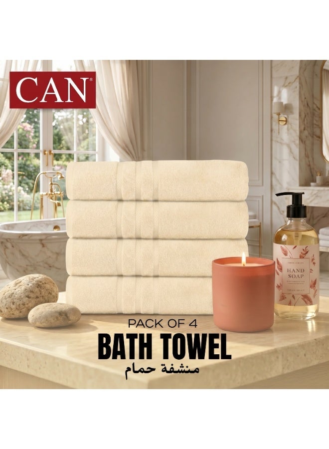 CAN Premium Microfiber Bath Towels - Ultra Soft & Absorbent Large Bath Towel 70x140cm (27.5" x 55") - Quick Dry Lightweight Towels for Bathroom, Beach, Spa, Pool, Travel (IVORY) - Image 1