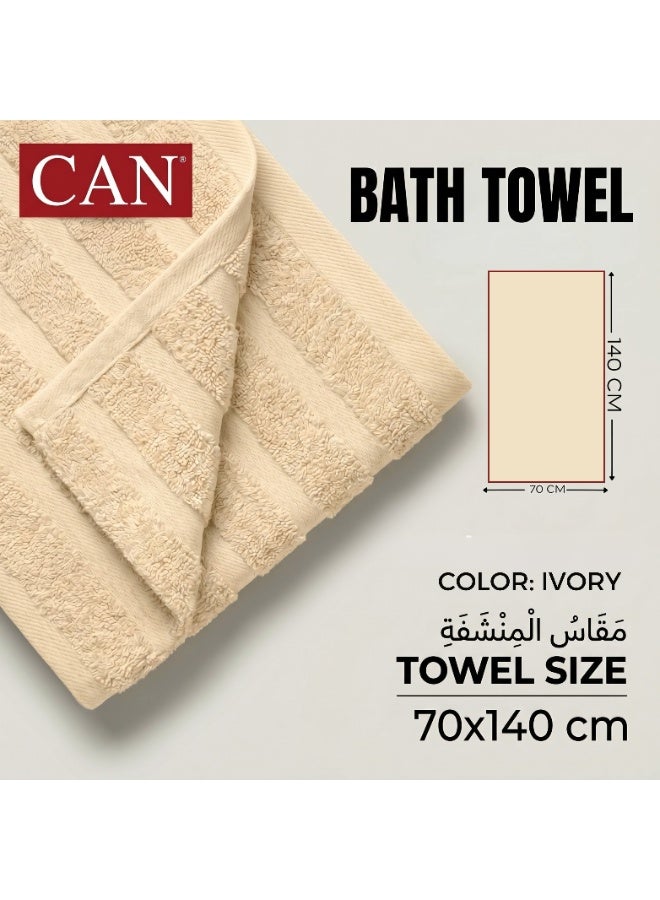 CAN Premium Microfiber Bath Towels - Ultra Soft & Absorbent Large Bath Towel 70x140cm (27.5" x 55") - Quick Dry Lightweight Towels for Bathroom, Beach, Spa, Pool, Travel (IVORY) - Image 2