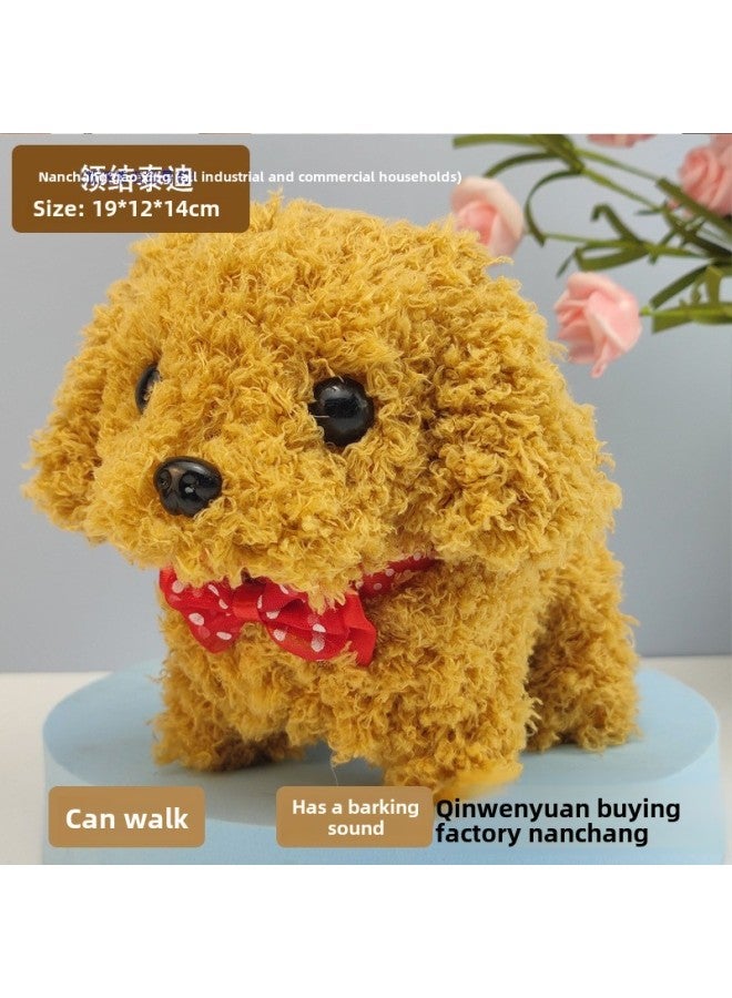 Toy Dog Children Plush Electric Toy Walking Dog Electric Dog Stall Electronic Puppy Pet-Color:Collar Labrador Retriever Apricot - Image 4