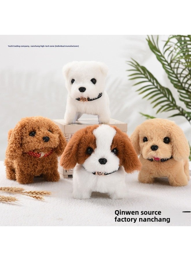 Toy Dog Children Plush Electric Toy Walking Dog Electric Dog Stall Electronic Puppy Pet-Color:Collar Labrador Retriever Apricot - Image 2
