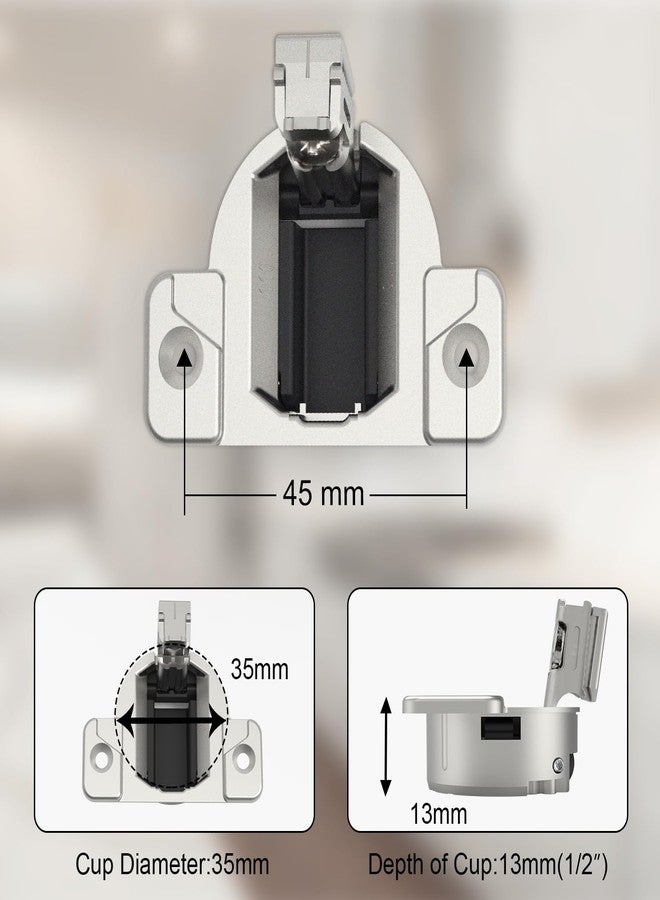 Holdly Replacement for Blum 33.3600,Compact 33 Screw on 110 Degree Opening Face Frame Cabinet Hinges,Cabinet Door Hinges,Replace Original Blum Hinges(with Screws, Mounting Plate Not Included) (4 Pack) - Image 2