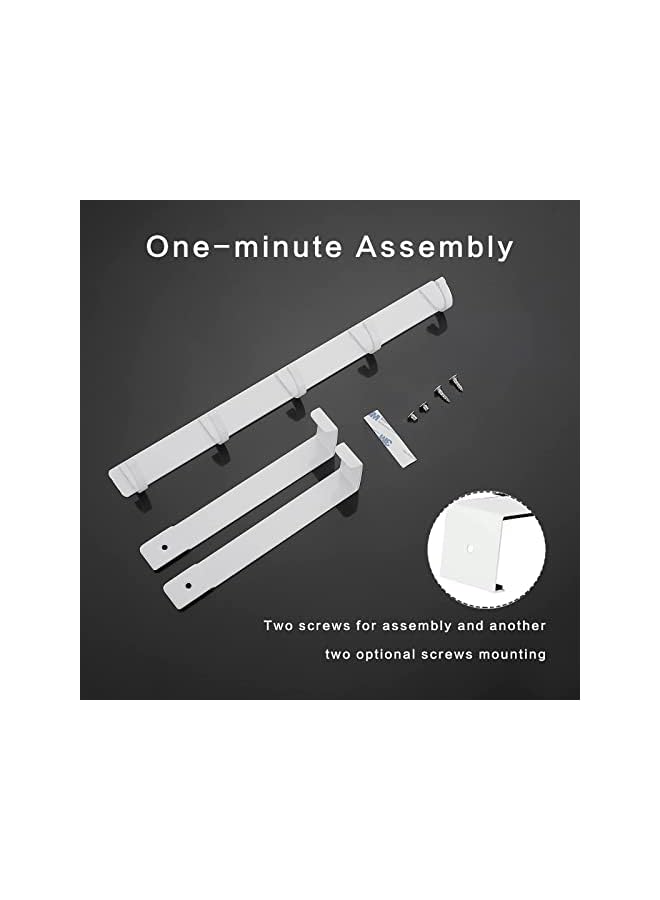 PROMASS promass Over Door Hook Door Hanger 5-Hook Over the door hangers Heavy Duty Storage Door Hooks For Bedroom, Clothes Bags Hats Towels Hanging (White)  - Image 2