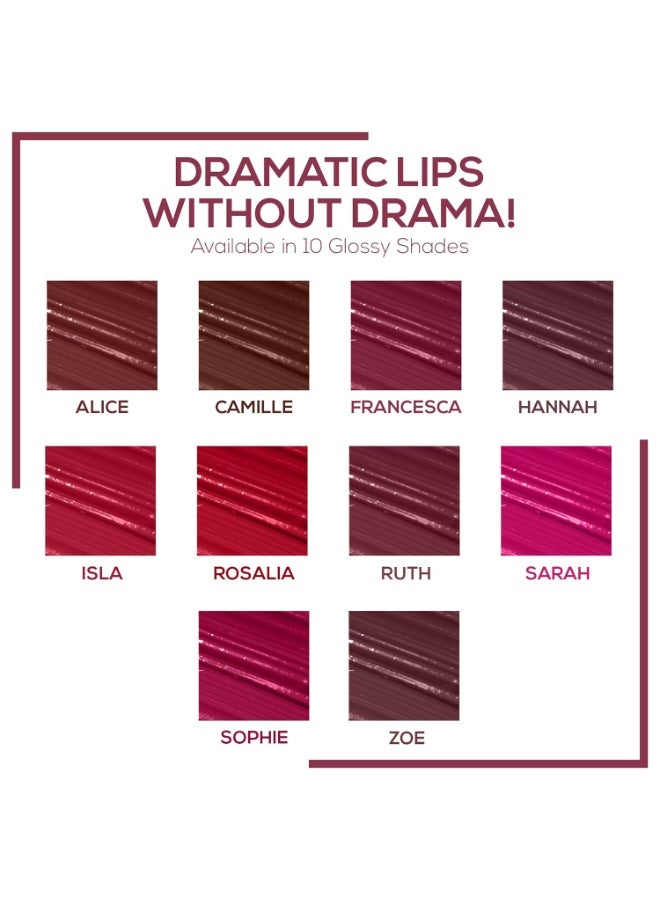 رينيه أحمر شفاه سائل مقاوم للتلف من ريني جلوس ستاي - فرانشيسكا، 3.5 مل، تركيبة غنية ومكثفة، لون غني، لمسة نهائية لامعة للغاية، مقاوم للماء والتلطخ، يدوم حتى 12 ساعة، غني بفيتاميني هـ وسي. - Image 4