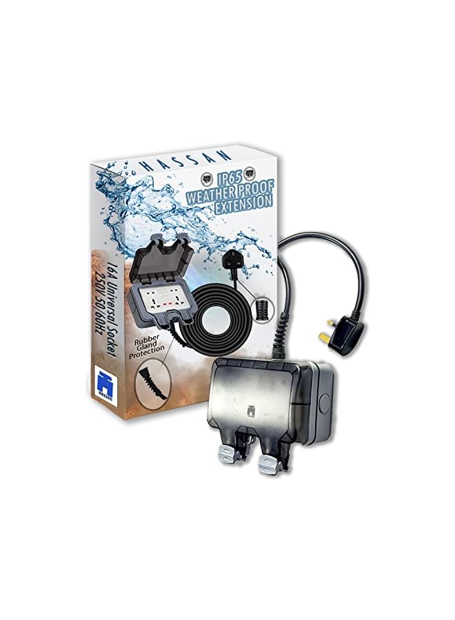Hassan waterproof extension IP66 13A 220V socket weatherproof for outdoor garden garage use heavy electrical appliance (30m / 100ft) - Image 4