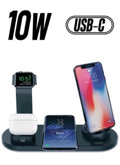 Xcell Xcell 6IN1 Multi Wireless Charging Stand for Android/Apple phones & Watch Series 6/SE/5/4/3/2/1,Qi Wireless Charging Station for iPhone Black, XL-HC-Multi-6  - Image 1