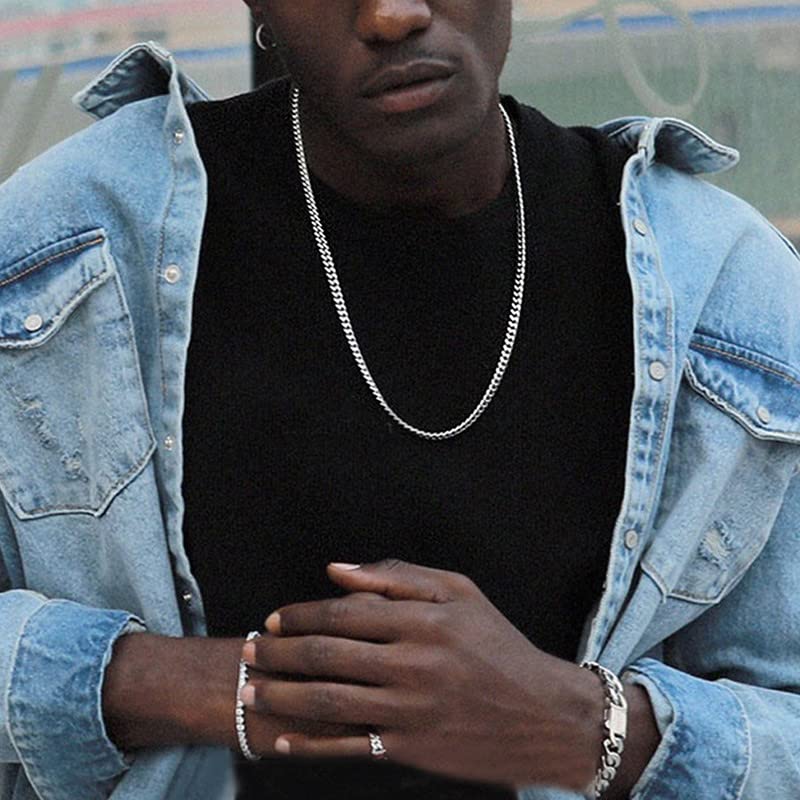 ChainsHouse Stainless Steel Mens Cuban Link Chain, Miami Cuban Chain Necklace for Men, 5mm Wide Hip Hop Mens Jewelry, 24" - Image 4