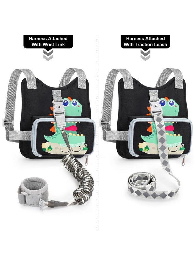 accmor حقيبة ظهر قابلة للطي مع حزام للأطفال من أكمور مع رابط معصم مضاد للفقد للأطفال، حاملة مشي للأطفال بشكل ديناصور لطيف للسفر الخارجي، حزام واقي محمول للمعصم للأولاد - Image 4