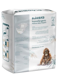 Bloomies Premium Baby Diapers with wetness indicator | Eco-friendly and Hypoallergenic Nappies Made with 100% Bamboo Size 4 for babies 9-14kg x 22pcs  - Image 2