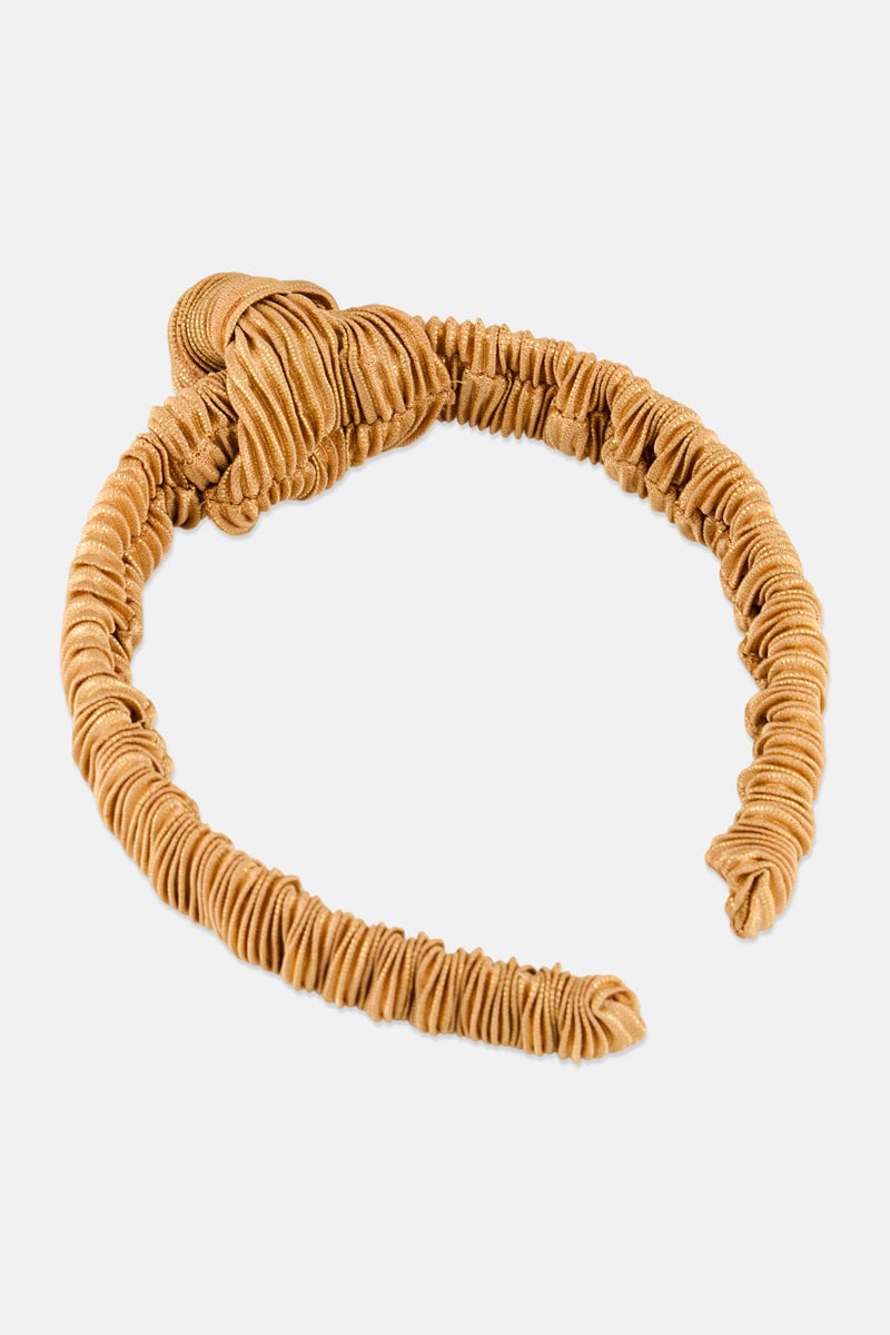 Goody Women Ruched Head Band, Gold - Image 3