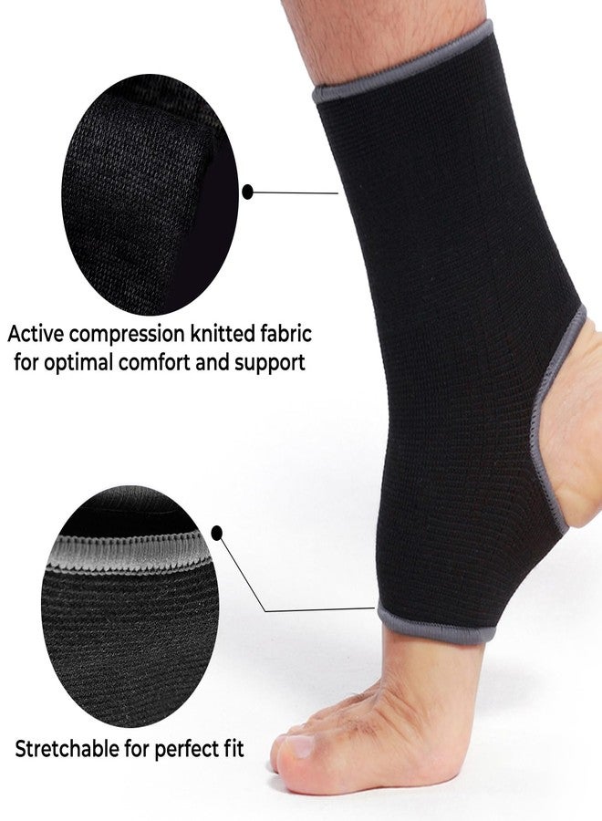 NeoTech Care Ankle Support Sleeve - Open Heel, Light, Elastic & Breathable Knitted Fabric - Medium Compression - For Men, Women, Kids - Right or Left Foot (Black Color, Size M, 1 Pair) - Image 5