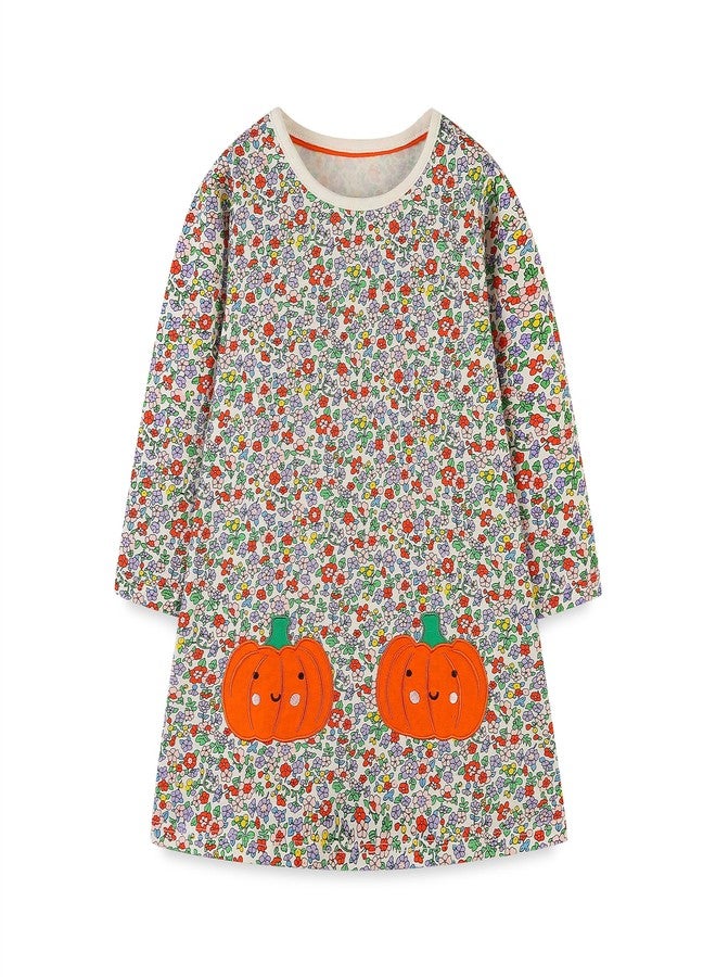 warmstraw Girl's Halloween Dress Costume Cartoon Outfit Pumpkin Dresses for Baby and Toddler Girls Pumpkin Pattern 5T - Image 1