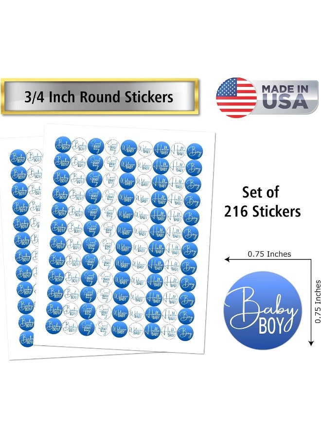 RokAPary 216 Modern Baby Shower Blue Kisses Labels for Baby Shower Or Baby Sprinkle Party Or Event Decorations, Stickers, Wrappers, Favors, Its a Boy. Made in USA - Image 3