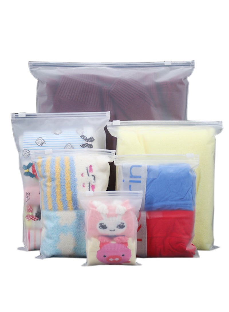 25 PCS Plastic Bags Frosted Zipper Bags Resealable for Clothes- 5 Sizes - Image 2