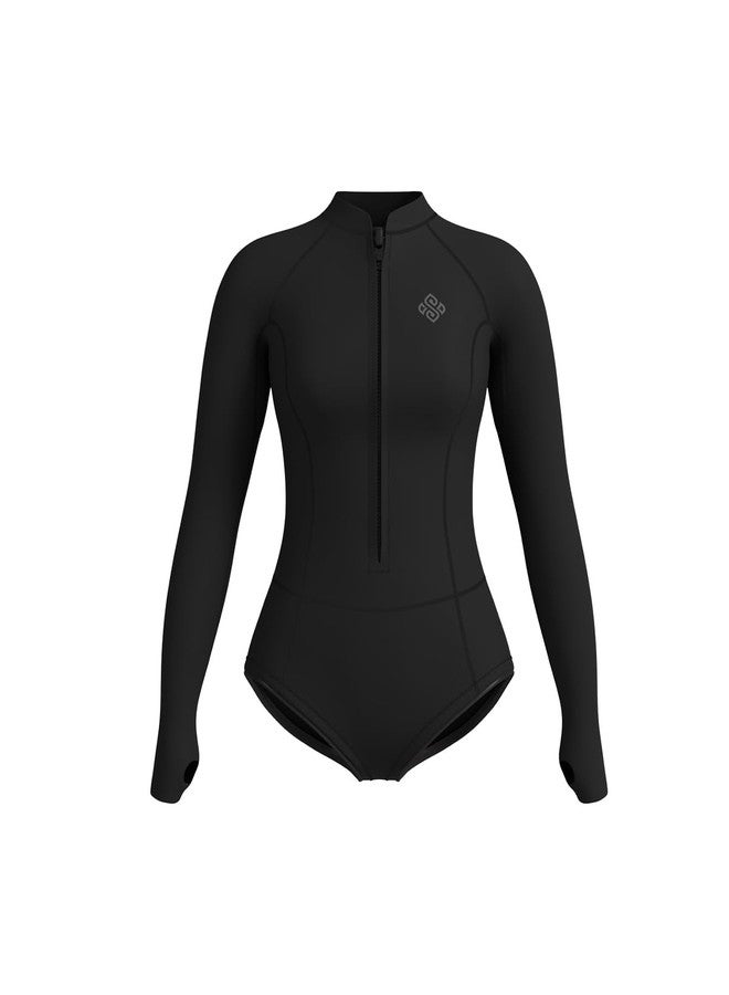 Seaskin Womens Wetsuit 2mm One Piece Long Sleeves Shorty Wetsuit - Image 1