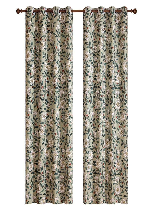 ISAENNE Vintage Linen Semi Blackout Green Curtains with Grommets,Western Home Decor Window Curtain for Kitchen Bedroom Living Room Dining Room,2 Panels 53 Inches Wide by 71 Inches Long -Brune - Image 3