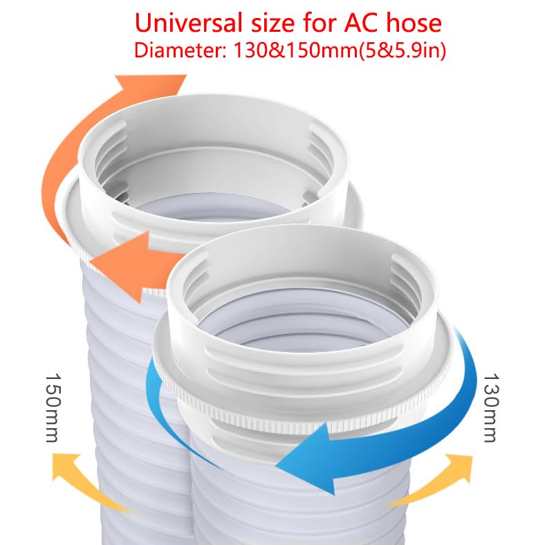 Bysameyee Air Conditioner Hose Coupler, Universal 5Inch 5.9Inch AC Hose Connector, Compatible with Clockwise and Anti-clockwise Threads Hose - Image 3