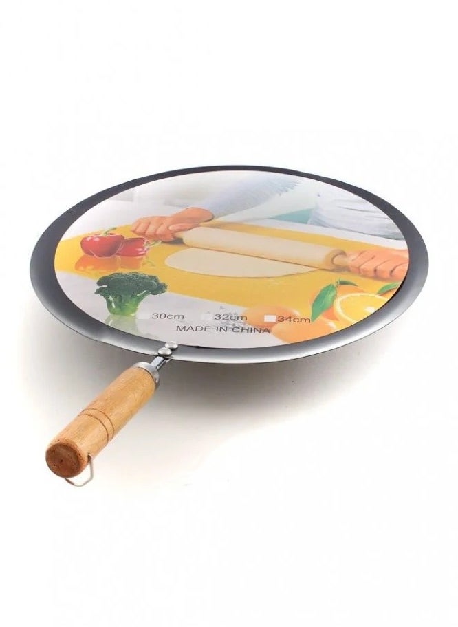 CME - Flat Pan Tawa with Wooden Handle - Image 1