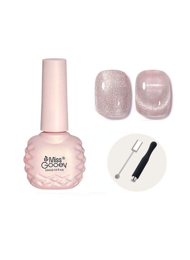 Miss Gooey Nail Polish Set Gel Nail Polish Cat Eye Color Change Glitter with Magnetic Stick Kit Super Shiny Color Long Lasting UV LED Needs Quick Drying Magnetic Art Manicure DIY At Home Soak for Women  - Image 1