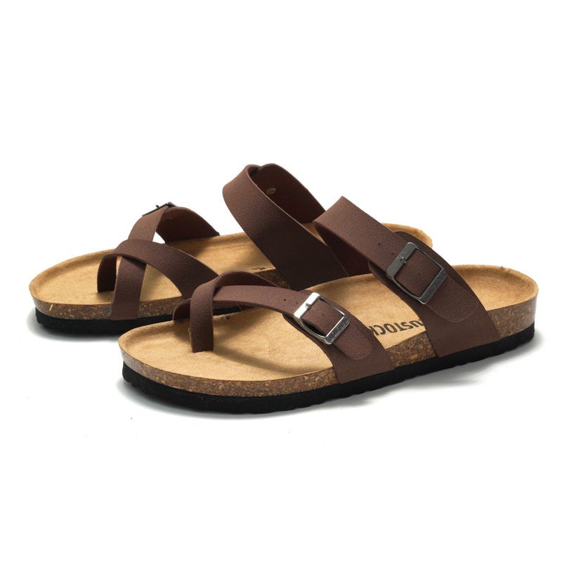 Ruizu Unisex Cork Sole Flat Slippers Beach Sandals - Image 3