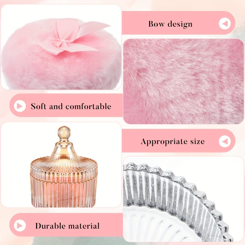 4-Piece Large & Extra-Large Washable Reusable Body Powder Puff Set - Fluffy Makeup Sponge, Wet/Dry Use, Perfect for Party Gifts, Birthdays & Graduations, Includes Hygienic Refills - Image 4