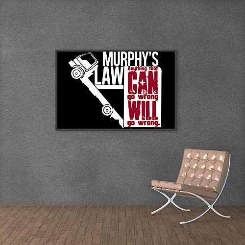 Inephos Murphys Law Funny Poster Print (Size: 8 inch X 12 inch, Framed, Laminated Print) - Image 1