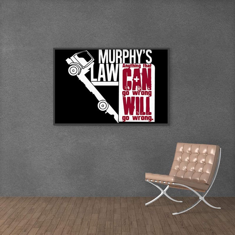 Inephos Murphys Law Funny Poster Print (Size: 8 inch X 12 inch, Framed, Laminated Print) - Image 4