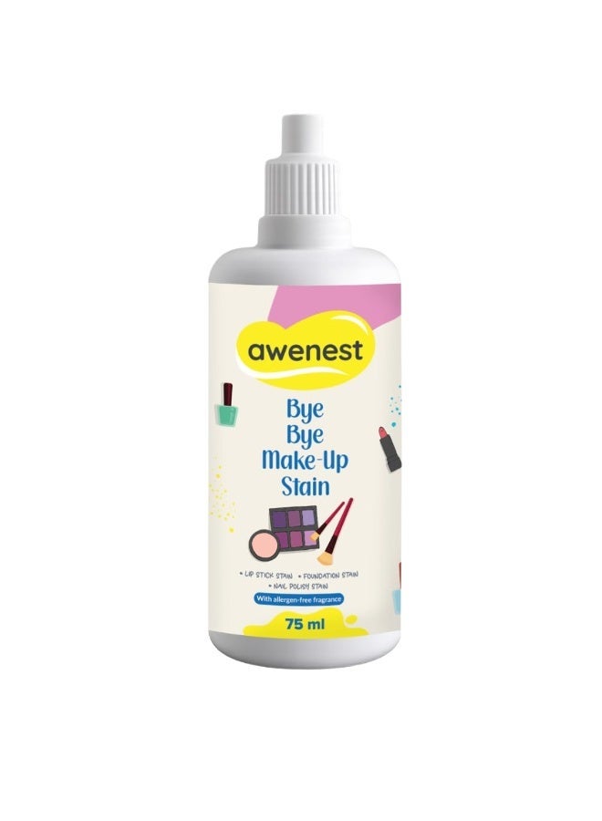 awenest Bye Bye Make-Up Stain Remover Spray for Fabric - Removes Lipstick, Foundation, Nail Polish, Ink & Other Tough Stains | Premium Spray Formula, 75 ml - Image 1