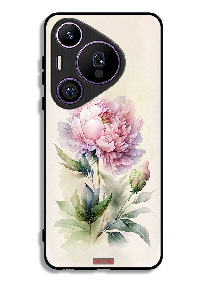 Tolwak Huawei Pura 70 Pro Protective Case Cover Watercolor Rose Paint Art - Image 1
